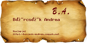 Börcsök Andrea névjegykártya