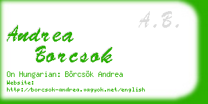 andrea borcsok business card