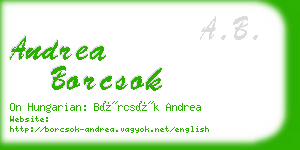 andrea borcsok business card